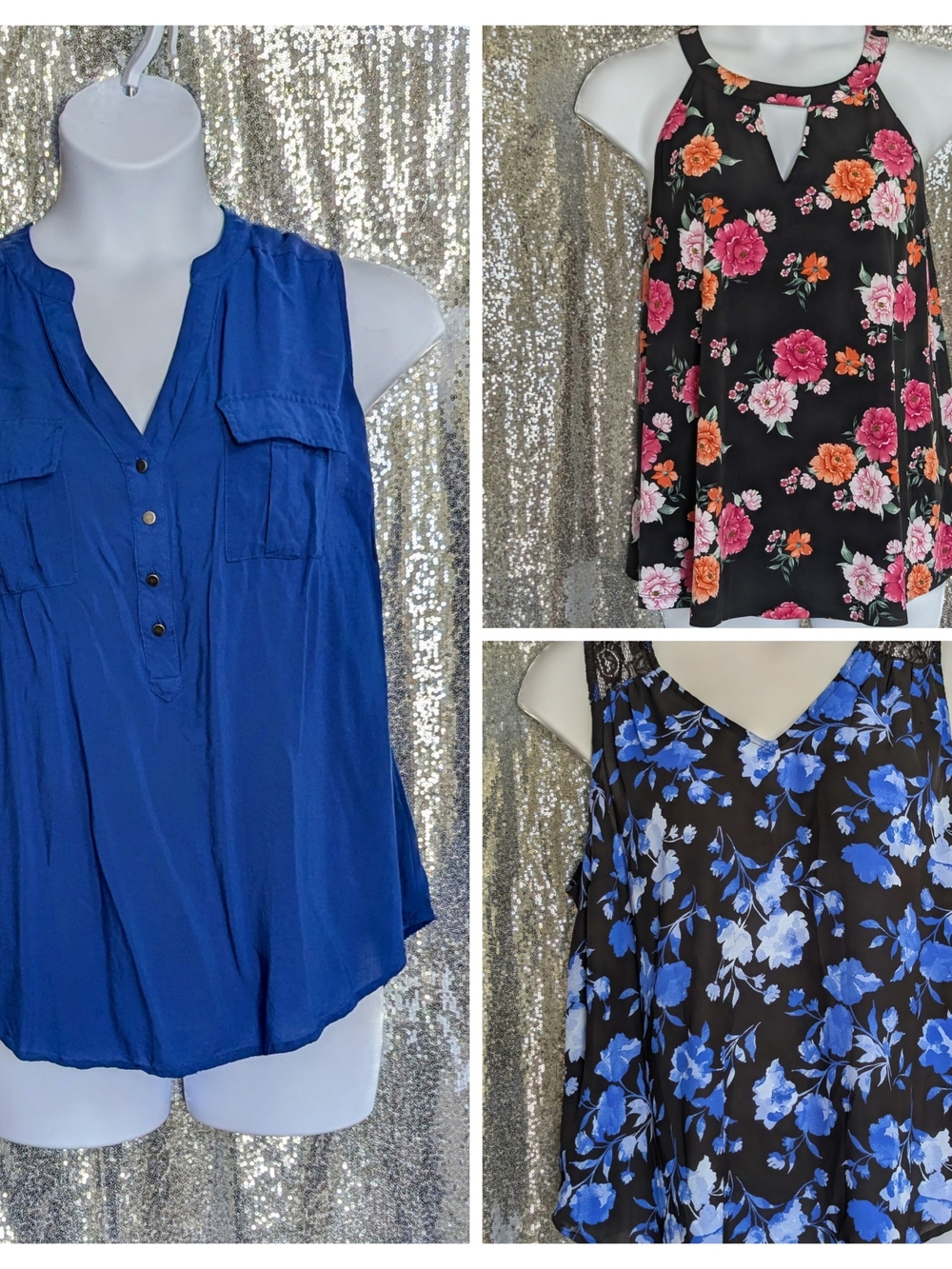 Torrid 3-Piece Blouse Bundle Size 1 1x Challis Georgette Harper Goddess
